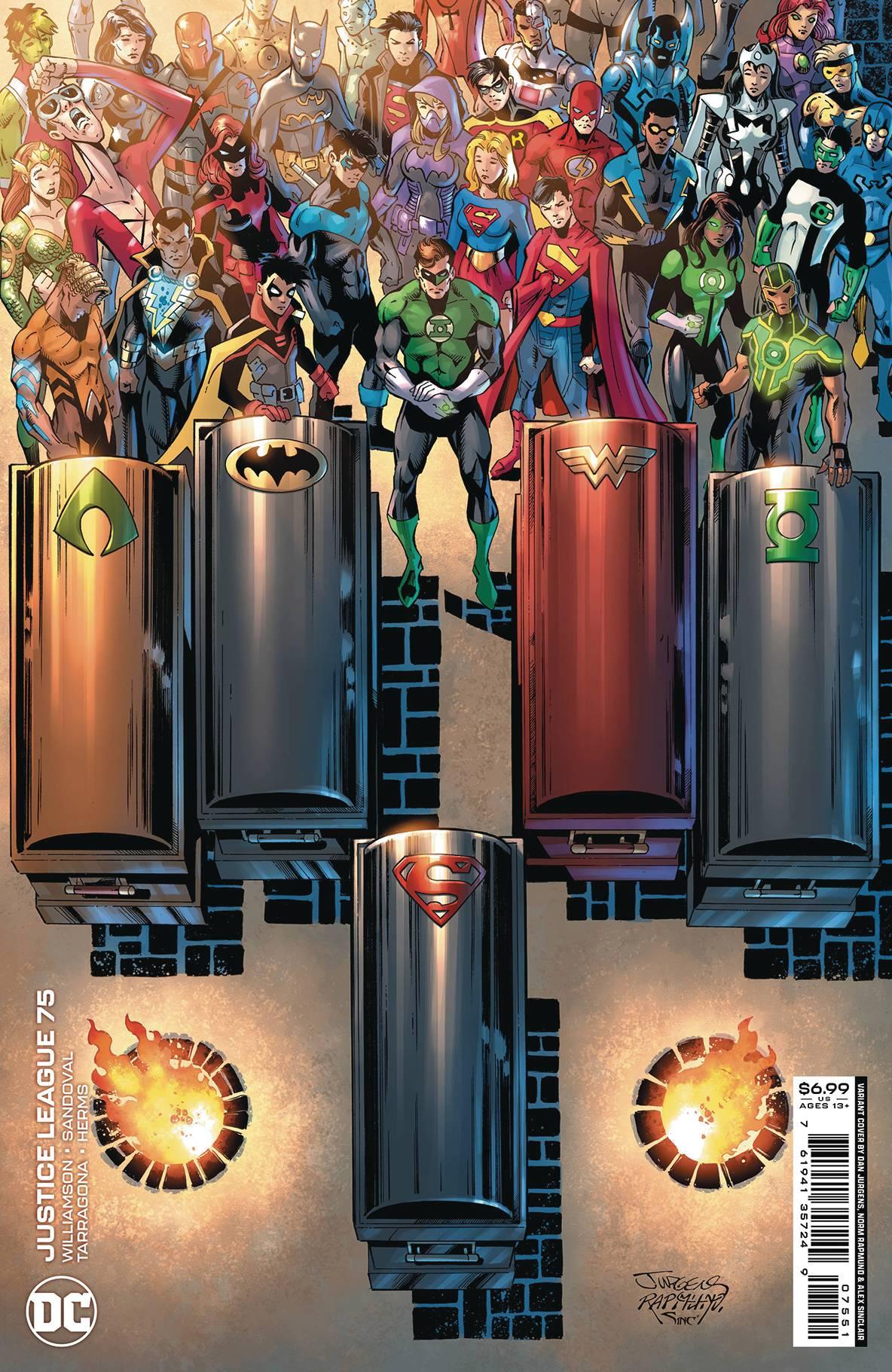 DF JUSTICE LEAGUE #75 CARDSTOCK VAR JURGENS SGN